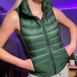 Forest Green Uniqlo Puffer Vest